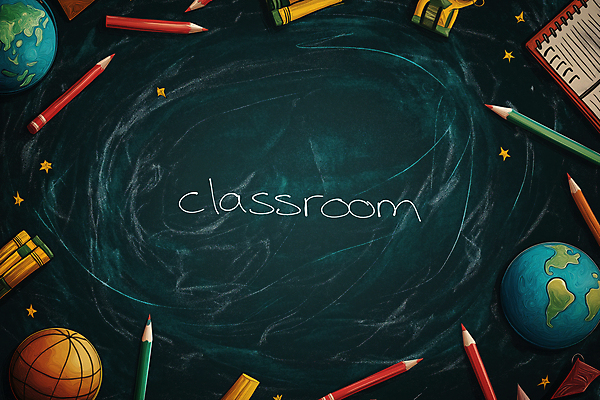 JPG 편집이미지 교실 색연필 농구공 사람없음 초록색 연필 지구본 칠판 낙서 분필 크레파스 스프링노트 카피스페이스 편집실사 AI컴퓨터그래픽 AI콘텐츠 교육 컬러 공 학교 학용품 농구 필기구 공책 공백 CG 초크 파일형식