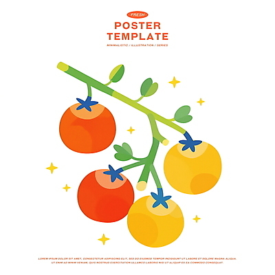 PSD 줄기 토마토 일러스트 사람없음 빨간색 여름 반짝임 농작물 신선 국내일러스트 식물 계절 컬러 농업 채소 모션 파일형식