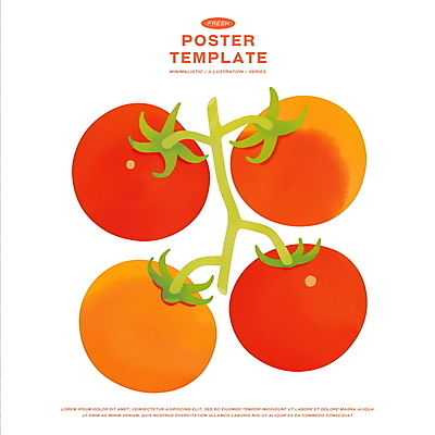 PSD 토마토 일러스트 사람없음 빨간색 여름 농작물 신선 국내일러스트 계절 컬러 농업 채소 파일형식