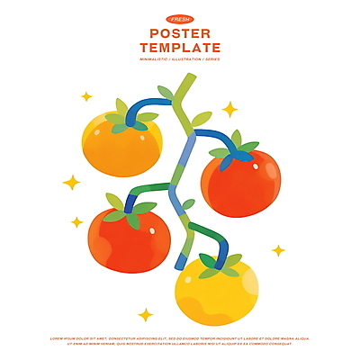 PSD 토마토 일러스트 사람없음 빨간색 여름 반짝임 농작물 주황색 신선 국내일러스트 계절 컬러 농업 채소 모션 파일형식