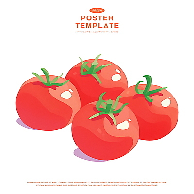 PSD 토마토 일러스트 사람없음 빨간색 여름 농작물 주황색 신선 국내일러스트 계절 컬러 농업 채소 파일형식