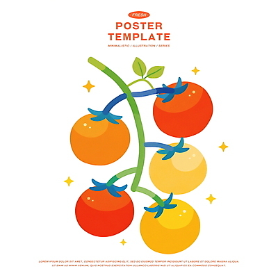 PSD 토마토 일러스트 사람없음 빨간색 여름 반짝임 농작물 신선 국내일러스트 계절 컬러 농업 채소 모션 파일형식