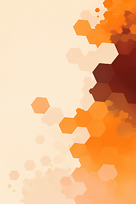 JPG 디자인 백그라운드 일러스트 추상 사람없음 그래픽 주황색 육각형 지오메트릭 국내일러스트 AI일러스트 AI콘텐츠 도형 컬러 무늬 파일형식
