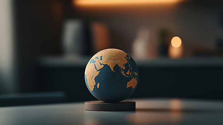 JPG 편집이미지 사람없음 글로벌 지구본 책상 보케 비전 편집실사 AI컴퓨터그래픽 AI콘텐츠 가구 CG 파일형식