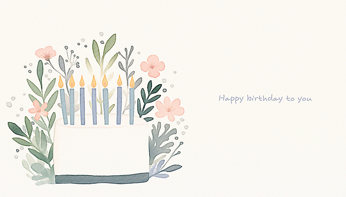 PSD 꽃 잎 일러스트 촛불 사람없음 케이크 기쁨 축하 메시지 크림 심플 생일축하 해피버스데이 카피스페이스 국내일러스트 식물 감정 컨셉 초 디저트 공백 생일 파일형식