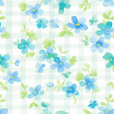 JPG 하늘색 백그라운드 꽃무늬 패턴 일러스트 밝음 사람없음 봄 빈티지 체크무늬 화사함 국내일러스트 AI일러스트 AI콘텐츠 계절 꽃 컨셉 무늬 파란색 파일형식