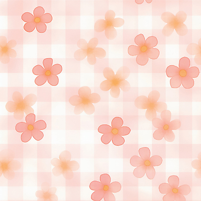 JPG 분홍색 백그라운드 꽃무늬 패턴 일러스트 사람없음 봄 빈티지 체크무늬 부드러움 화사함 국내일러스트 AI일러스트 AI콘텐츠 계절 꽃 컬러 컨셉 무늬 감각 파일형식