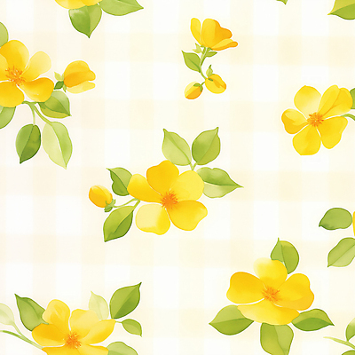 JPG 백그라운드 꽃무늬 패턴 일러스트 따뜻함 사람없음 노란색 봄 빈티지 체크무늬 화사함 국내일러스트 AI일러스트 AI콘텐츠 계절 꽃 컬러 컨셉 무늬 파일형식