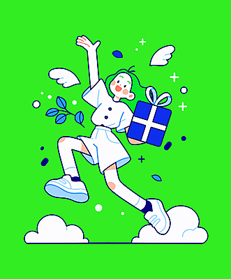 전신 구름 여자 행복 잎 일러스트 선물 한명 들기 성인 연두색 선물상자 반짝임 손들기 점프 기쁨 즐거움 활기 성인여자한명만 국내일러스트 AI파일 자연요소 식물 1 감정 컨셉 모션 사람 초록색 상자 여자한명만 성인여자만 파일형식 벡터