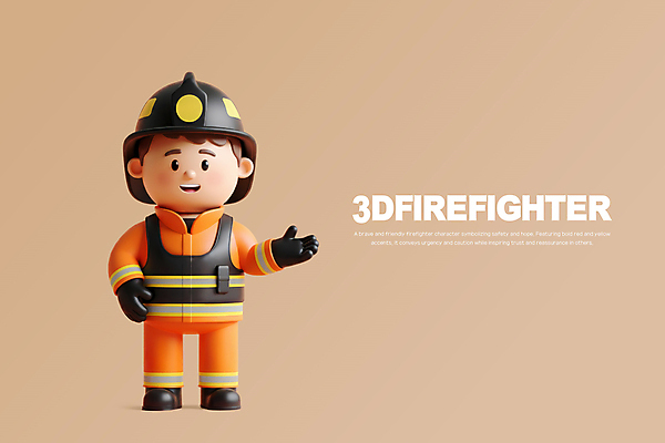 전신 PSD 편집이미지 남자 유니폼 안내 3D캐릭터 한명 서기 미소 안전 성인 3D 응급 소방관 베이지색 소방관모자 성인남자한명만 방호복 편집3D 캐릭터 모자_잡화 1 옷 컬러 모션 표정 사람 긴급 구조원 소방 디지털합성 남자한명만 성인남자만 파일형식