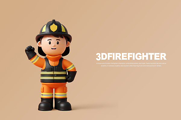 전신 PSD 편집이미지 남자 유니폼 3D캐릭터 한명 서기 미소 안전 성인 3D 파이팅 응급 소방관 베이지색 소방관모자 성인남자한명만 방호복 편집3D 캐릭터 모자_잡화 1 옷 컬러 모션 표정 사람 긴급 구조원 소방 디지털합성 남자한명만 성인남자만 파일형식