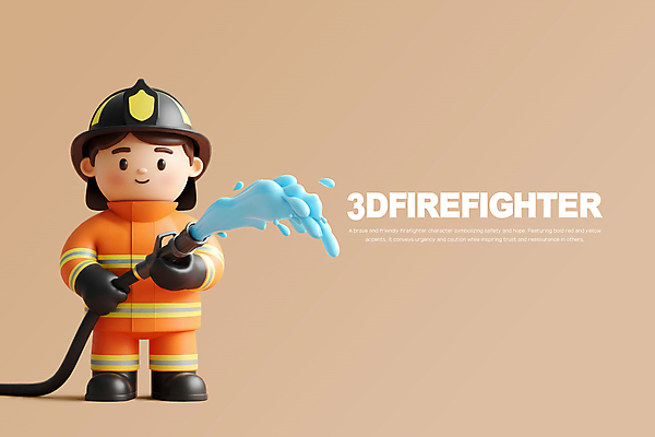 전신 PSD 편집이미지 남자 유니폼 3D캐릭터 한명 서기 미소 들기 안전 성인 물 3D 응급 소방관 베이지색 소방관모자 소방호스 성인남자한명만 방호복 편집3D 자연요소 캐릭터 모자_잡화 1 옷 컬러 모션 표정 사람 긴급 구조원 소방 디지털합성 호스 남자한명만 성인남자만 파일형식