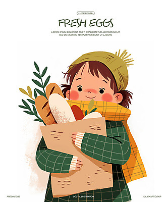 PSD 여자 어린이 잎 일러스트 안기 털모자 따뜻함 한명 미소 소녀 상반신 장보기 종이봉투 계란 목도리 신선 바게트 소녀한명만 국내일러스트 식물 모자_잡화 1 잡화 빵 모션 봉투 표정 사람 알 여자한명만 소녀만 파일형식