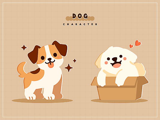 반려견 스티커 일러스트 매달리기 그림자 사람없음 반짝임 갈색 귀여움 강아지 종이상자 개캐릭터 일러캐릭터 AI파일 캐릭터 컬러 동물캐릭터 컨셉 모션 반려동물 상자 개 파일형식 벡터