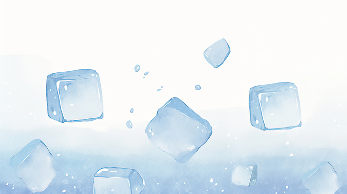 JPG 조각 하늘색 일러스트 수채화 사람없음 얼음 흰색 투명 차가움 파편 국내일러스트 AI일러스트 AI콘텐츠 자연요소 컬러 파란색 파일형식