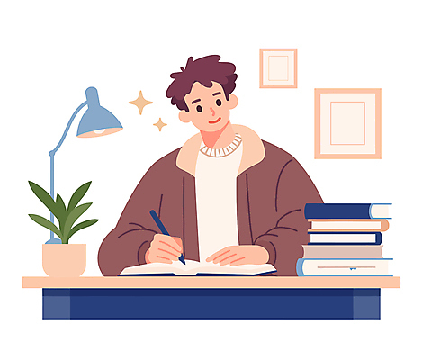 남자 화분 액자 잎 일러스트 실내 한명 상반신 성인 취미 책 반짝임 학습 펜 스탠드 기록 책상 책더미 성인남자한명만 국내일러스트 AI파일 식물 1 교육 가구 모션 조명 사람 내부 필기구 무더기 남자한명만 성인남자만 파일형식 벡터