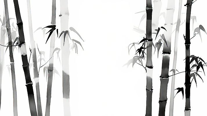 JPG 일러스트 붓터치 수묵화 사람없음 검은색 대나무 한국화 국내일러스트 AI일러스트 AI콘텐츠 나무 컬러 미술 동양화 파일형식