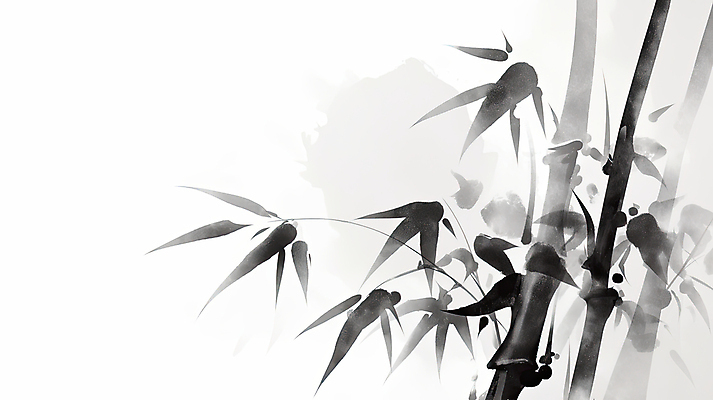 JPG 일러스트 붓터치 수묵화 사람없음 검은색 대나무 한국화 국내일러스트 AI일러스트 AI콘텐츠 나무 컬러 미술 동양화 파일형식