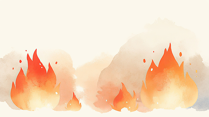 JPG 일러스트 불꽃 수채화 사람없음 빨간색 뜨거움 연기 이펙트그래픽 국내일러스트 AI일러스트 AI콘텐츠 컬러 그래픽백그라운드 불 파일형식