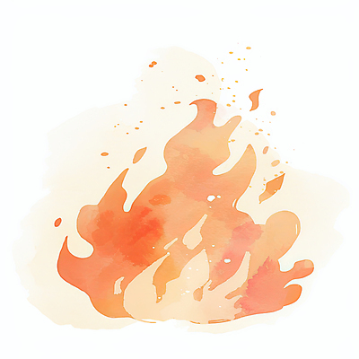 JPG 일러스트 불꽃 수채화 사람없음 빨간색 뜨거움 이펙트그래픽 국내일러스트 AI일러스트 AI콘텐츠 컬러 그래픽백그라운드 불 파일형식