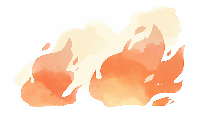 JPG 일러스트 불꽃 수채화 사람없음 빨간색 뜨거움 이펙트그래픽 국내일러스트 AI일러스트 AI콘텐츠 컬러 그래픽백그라운드 불 파일형식