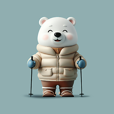 PSD 편집이미지 스키 겨울스포츠 3D캐릭터 사람없음 운동 3D 귀여움 장비 즐거움 곰캐릭터 북극곰 겨울옷 청록색 폴 편집3D 캐릭터 옷 감정 스포츠 컬러 동물캐릭터 컨셉 겨울 곰 건강 디지털합성 스키용품 파일형식