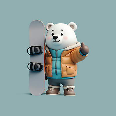 PSD 편집이미지 겨울스포츠 3D캐릭터 사람없음 3D 귀여움 장비 스노우보드 즐거움 곰캐릭터 북극곰 겨울옷 청록색 따봉 편집3D 캐릭터 옷 감정 스포츠 컬러 동물캐릭터 컨셉 겨울 곰 최고 보드_스포츠 디지털합성 파일형식