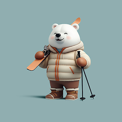 PSD 편집이미지 겨울스포츠 3D캐릭터 들기 사람없음 운동 3D 귀여움 장비 스노우보드 즐거움 곰캐릭터 북극곰 겨울옷 청록색 폴 편집3D 캐릭터 옷 감정 스포츠 컬러 동물캐릭터 컨셉 겨울 곰 모션 건강 보드_스포츠 디지털합성 스키용품 파일형식