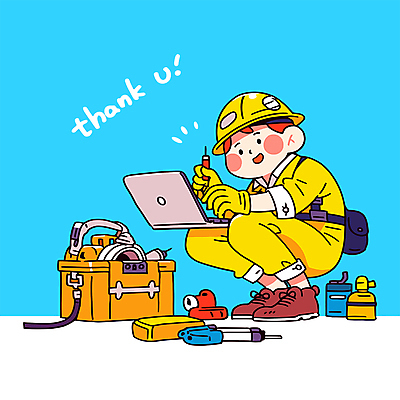 전신 남자 하늘색 일러스트 작업복 한명 미소 성인 노트북 장비 업무 직장인 수리 전문직 안전모 집중 정비공 땡큐 성인남자한명만 국내일러스트 AI파일 직업 1 옷 컨셉 표정 사람 파란색 전자제품 작업 기술자 헬멧 안전장비 남자한명만 성인남자만 파일형식 벡터