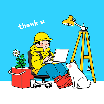 전신 남자 꽃 하늘색 의자 일러스트 작업복 한명 미소 앉기 성인 노트북 스탠드 업무 직장인 수리 강아지 전문직 집중 정비공 땡큐 성인남자한명만 국내일러스트 AI파일 식물 직업 1 옷 가구 컨셉 모션 조명 표정 사람 파란색 전자제품 반려동물 작업 기술자 개 남자한명만 성인남자만 파일형식 벡터