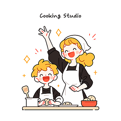 여자 남자 행복 어린이 일러스트 가족 요리 웃음 들기 소년 상반신 성인 두명 반짝임 손들기 쿠키 앞치마 기쁨 가르침 완료 격려 국내일러스트 AI파일 교육 감정 컨셉 관계 모션 디저트 표정 사람 파일형식 벡터