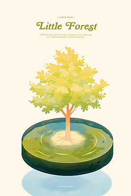 PSD 나무 포스터 화분 일러스트 그림자 사람없음 연두색 물 평화 미니멀 테라리움 국내일러스트 자연요소 식물 컨셉 초록색 원예 파일형식