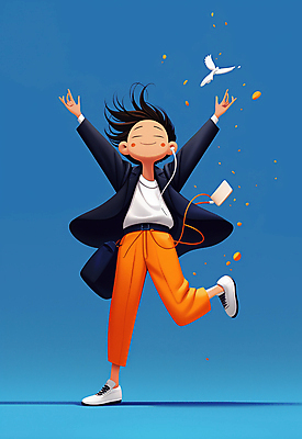 JPG 전신 남자 행복 어린이 이어폰 포즈 일러스트 비즈니스 조류 한명 웃음 소년 캐주얼 파란색 만세 에너지 자유 코트 무대 춤 즐거움 퇴근 활기 한발서기 소년한명만 국내일러스트 AI일러스트 AI콘텐츠 동물 1 옷 감정 컬러 음향기기 컨셉 모션 문화예술 표정 서기 사람 외투 출퇴근 남자한명만 소년만 파일형식