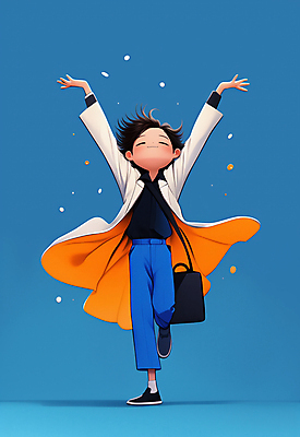 JPG 전신 남자 행복 어린이 가방 일러스트 비즈니스 한명 웃음 소년 파란색 만세 에너지 자유 코트 춤 즐거움 퇴근 활기 소년한명만 국내일러스트 AI일러스트 AI콘텐츠 1 잡화 감정 컬러 컨셉 모션 문화예술 표정 사람 외투 출퇴근 남자한명만 소년만 파일형식