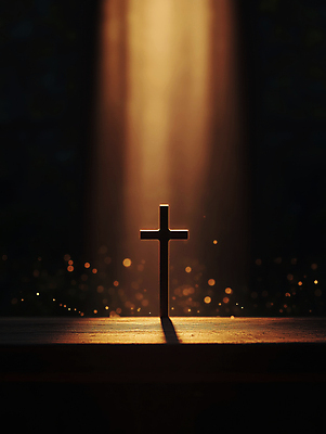 JPG 편집이미지 종교 십자가 창문 사람없음 빛 갈색 성당 어둠 보케 신성 감성 편집실사 AI포토 AI콘텐츠 컬러 컨셉 종교건축 CG 파일형식