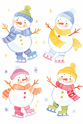 JPG 모자 장갑 겨울 일러스트 눈사람 나뭇잎 웃음 사람없음 목도리 스케이트 흰색 국내일러스트 AI일러스트 AI콘텐츠 잡화 계절 스포츠용품 컬러 잎 표정 파일형식
