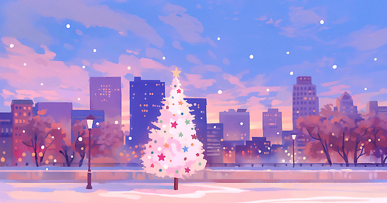 JPG 나무 구름 별 크리스마스 야경 가로등 일러스트 하늘 사람없음 건물 크리스마스트리 보라색 눈 도시 화이트크리스마스 눈내림 국내일러스트 AI일러스트 AI콘텐츠 자연요소 식물 건축물 공공시설 기념일 컬러 날씨 눈_날씨 야간 파일형식 풍경_경치