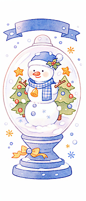 자연요소 계절 기념일 컬러 크리스마스 날씨 장식 파일형식 AI콘텐츠 크리스마스트리 리본 눈사람 스노글로브 겨울 수채화 눈 별 파란색 JPG 국내일러스트 일러스트 사람없음 AI일러스트