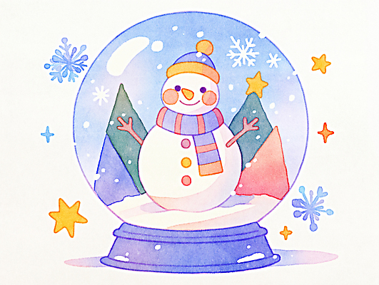 JPG 나무 별 크리스마스 겨울 일러스트 눈사람 수채화 선물 사람없음 장식 파란색 눈 스노글로브 눈꽃무늬 국내일러스트 AI일러스트 AI콘텐츠 자연요소 식물 계절 기념일 컬러 무늬 날씨 눈꽃 파일형식