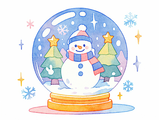JPG 별 크리스마스 겨울 일러스트 눈사람 수채화 선물 사람없음 장식 파란색 반짝임 크리스마스트리 눈 스노글로브 눈꽃무늬 국내일러스트 AI일러스트 AI콘텐츠 자연요소 계절 기념일 컬러 무늬 모션 날씨 눈꽃 파일형식