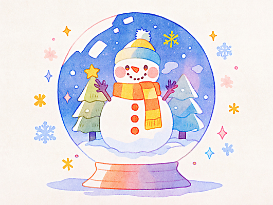 JPG 별 크리스마스 겨울 일러스트 눈사람 수채화 선물 사람없음 장식 파란색 반짝임 크리스마스트리 눈 스노글로브 눈꽃무늬 국내일러스트 AI일러스트 AI콘텐츠 자연요소 계절 기념일 컬러 무늬 모션 날씨 눈꽃 파일형식