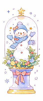 자연요소 식물 계절 기념일 컬러 크리스마스 모션 날씨 장식 파일형식 AI콘텐츠 잎 만세 눈사람 스노글로브 겨울 수채화 선물 눈 별 파란색 JPG 국내일러스트 일러스트 사람없음 크리스마스트리 AI일러스트