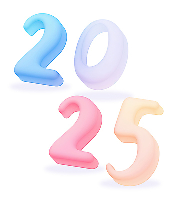 PSD 편집이미지 새해 타이포그라피 사람없음 숫자 3D 입체 점토 입체문자 파스텔톤 2025년 을사년 편집3D 문자 컬러 연도 디지털합성 파일형식