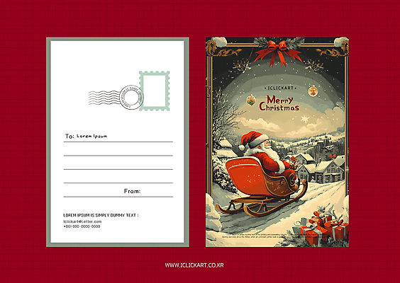 템플릿 편집 노년 남자 크리스마스 겨울 카드템플릿 한명 빨간색 산타클로스 빈티지 승차 편지 디지털합성 엽서 썰매 노인남자한명만 이미지템플릿 AI파일 1 계절 기념일 컬러 컨셉 모션 카드_감사 사람 성인 남자한명만 노인남자만 파일형식 벡터