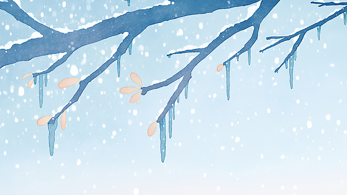 JPG 겨울 일러스트 나뭇잎 풍경 사람없음 파란색 얼음 나뭇가지 눈 차가움 고드름 눈내림 국내일러스트 AI일러스트 AI콘텐츠 자연요소 나무 계절 컬러 잎 날씨 눈_날씨 파일형식