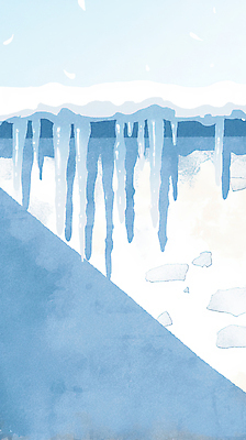 JPG 겨울 일러스트 풍경 사람없음 파란색 담장 얼음 눈 차가움 처마 고드름 국내일러스트 AI일러스트 AI콘텐츠 자연요소 계절 컬러 날씨 파일형식