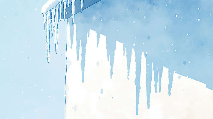 JPG 겨울 일러스트 지붕 풍경 사람없음 파란색 얼음 눈 차가움 처마 고드름 국내일러스트 AI일러스트 AI콘텐츠 자연요소 계절 컬러 날씨 파일형식