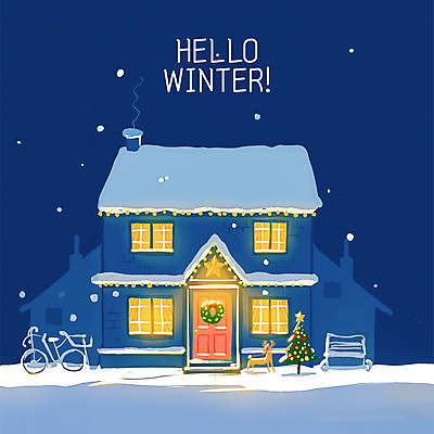 PSD 별 크리스마스장식 겨울 일러스트 창문 밤하늘 주택 따뜻함 굴뚝 사람없음 파란색 빛 크리스마스트리 자전거 고요 눈 눈송이 연기 야간 눈길 국내일러스트 자연요소 계절 길 컬러 크리스마스 하늘 날씨 눈_날씨 건물 바이크 파일형식
