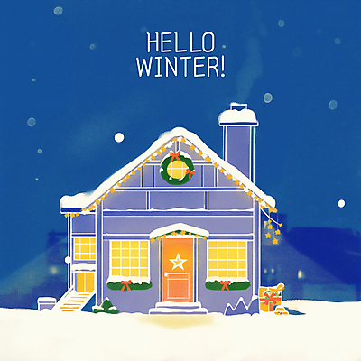 PSD 나무 별 크리스마스장식 겨울 일러스트 창문 밤하늘 주택 따뜻함 굴뚝 사람없음 파란색 빛 고요 눈 눈송이 야간 눈길 크리스마스리스 국내일러스트 자연요소 식물 계절 길 컬러 크리스마스 하늘 날씨 눈_날씨 건물 화환 파일형식