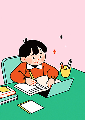 학생 남자 초등학생 어린이 일러스트 한명 들기 앉기 소년 상반신 책 초록색 노트북 반짝임 학습 연필 기록 연필꽂이 겨울방학 특강 소년한명만 국내일러스트 AI파일 1 교육 컬러 겨울 모션 방학 문구용품 학용품 사람 전자제품 필기구 강의 남자한명만 소년만 파일형식 벡터